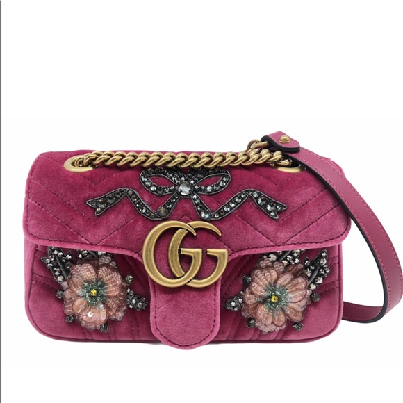 Gucci Handbags - ❌SOLD❌Gucci GG Mini Marmont Embroidered Velvet Bag